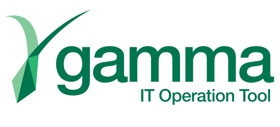 A large logo of GAMMA IT operation tool for T24