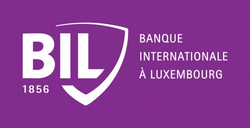 White text over violet background logo of Banque Internationale a Luxembourg