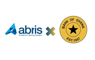 The logos of ABRIS and Bank of Ghana with an "x" between