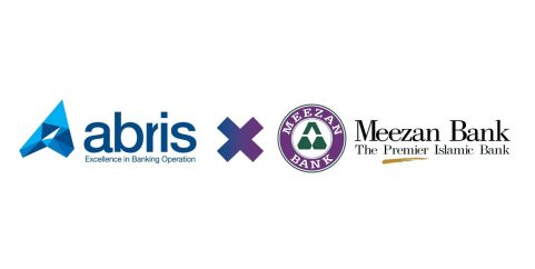 The logos of ABRIS and Meezan Bank